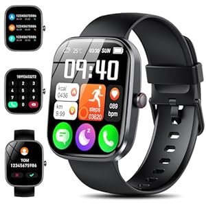 WeurGhy Smartwatch Herren Damen, mit Telefonfunktion/Message Reminder, 1,91″HD Touchscreen Smart Watch mit Puls-Schlaf-Monitor Schrittzähler, 113+Sportmodi, IP68 Wasserdicht Fitnessuhr für Android iOS