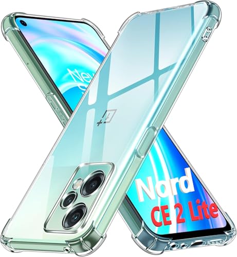 Image of Lustree Back Cover Transparent Case Compatible with OnePlus Nord CE 2 Lite 5G | Clear TPU Shockproof Case with Four Corner Protection & Raised Camera Guard | Slim Protective Cover