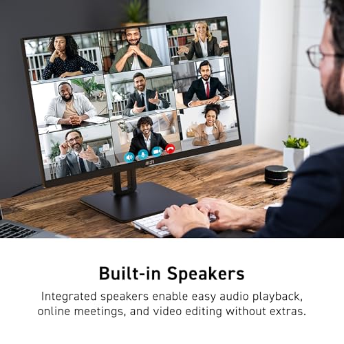 Image of msi PRO MP245PG, 24-inch IPS 1920 x 1080 (FHD) Computer Monitor, 100Hz, Adaptive-Synch, EPEAT Silver, HDMI, DisplayPort, VESA Mountable, Tilt, Height Adjustable, Speaker, 1ms, Black