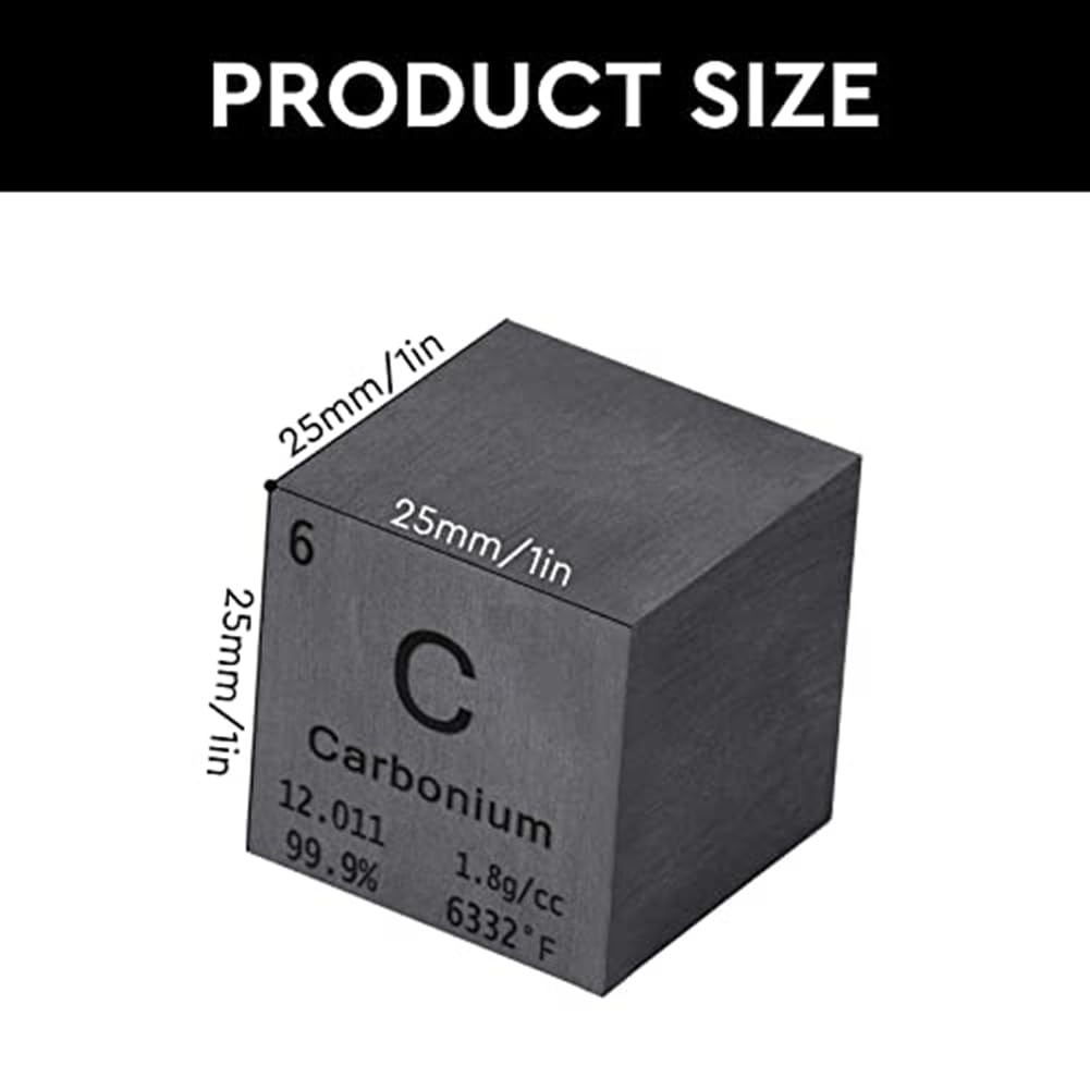 Periodensystem Würfel-Set 8 Elemente - 10mm Metallwürfel Kupfer, Eisen, Titan, Wolfram & Mehr