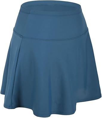 Mycoco Womens 17" Long Swim Skirt Built-in Brief UPF 50+ Swim Bottom