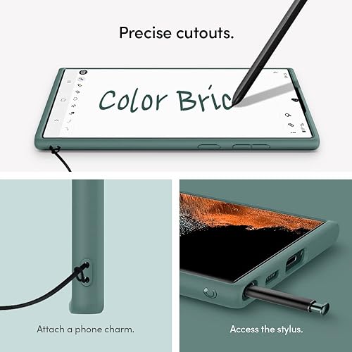 Miniatura 6 de CYRILL Color Brick - Funda compatible con Samsung Galaxy S22 Ultra (2022), silicona resistente al polvo, con anillo protector para cámara de PC,