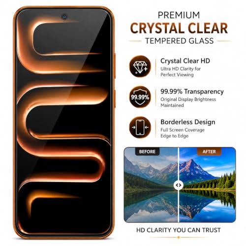 Image of ArmourPro 3D Borderless Tempered Glass for Infinix Note 60 Pro, Note 60 and Note 60 Ultra, HD Clear Curved Edge to Edge Screen Protector, 9H Hardness, Oleophobic Coating, Case Friendly | Pack of 1
