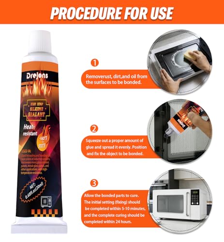 Image of High-Temperature Silicone Sealer for Cooktops, Appliance Glass & Microcrystalline Panels - 20ml*2 Pack