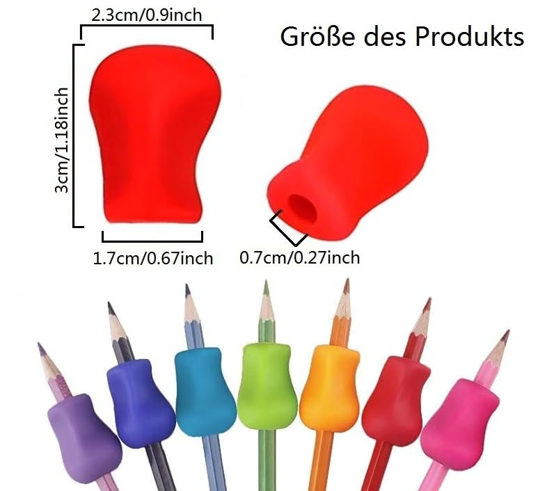 KOMUNJ Pack of 12 Writing Aid for Children's Pen, Silicone Writing Aid Set - Image 4