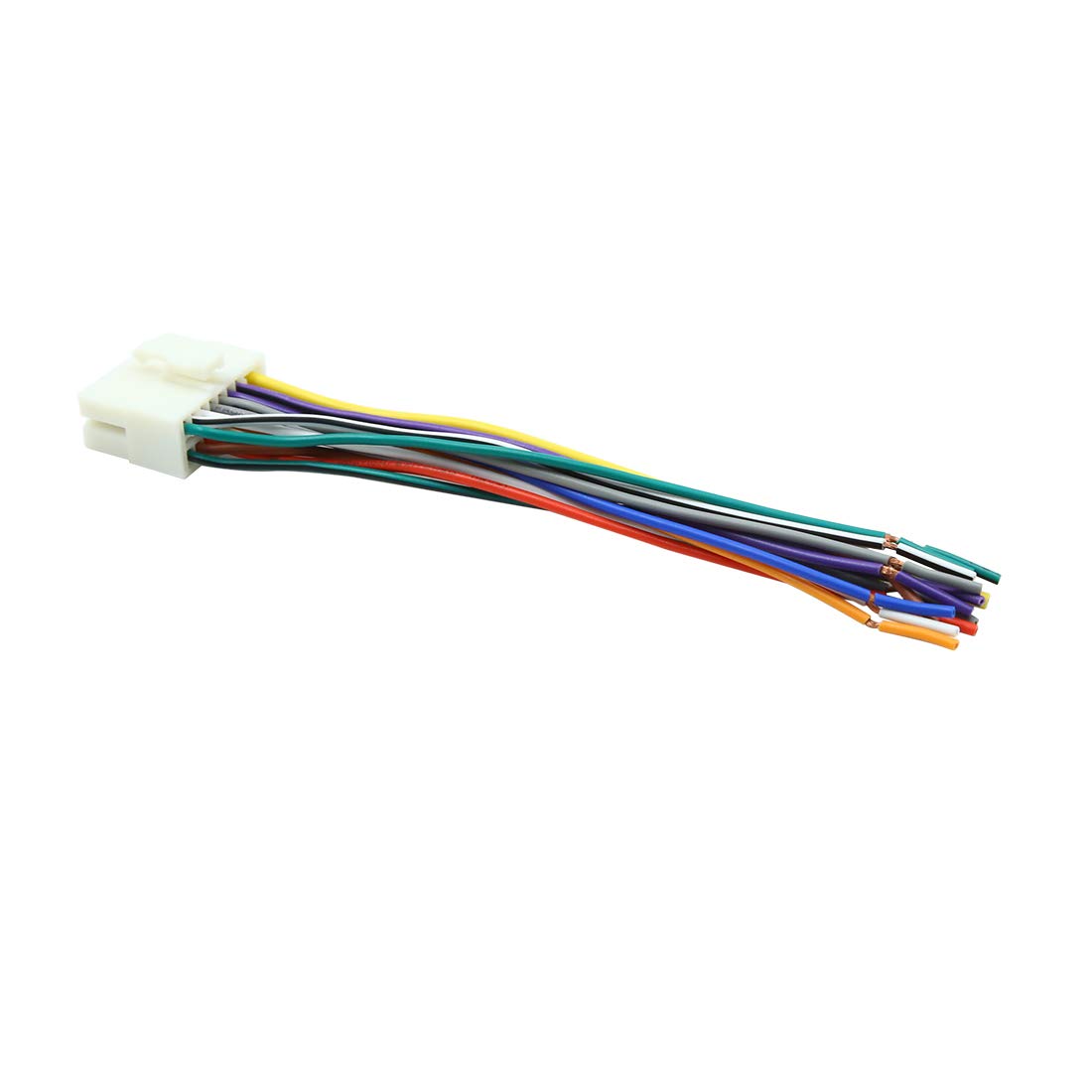 sourcing map DC 12V Universal Car Auto Male CD DVD Radio Wire Harness Adapter, Colorful, 16 x 2.5 x 2 cm - Image 2