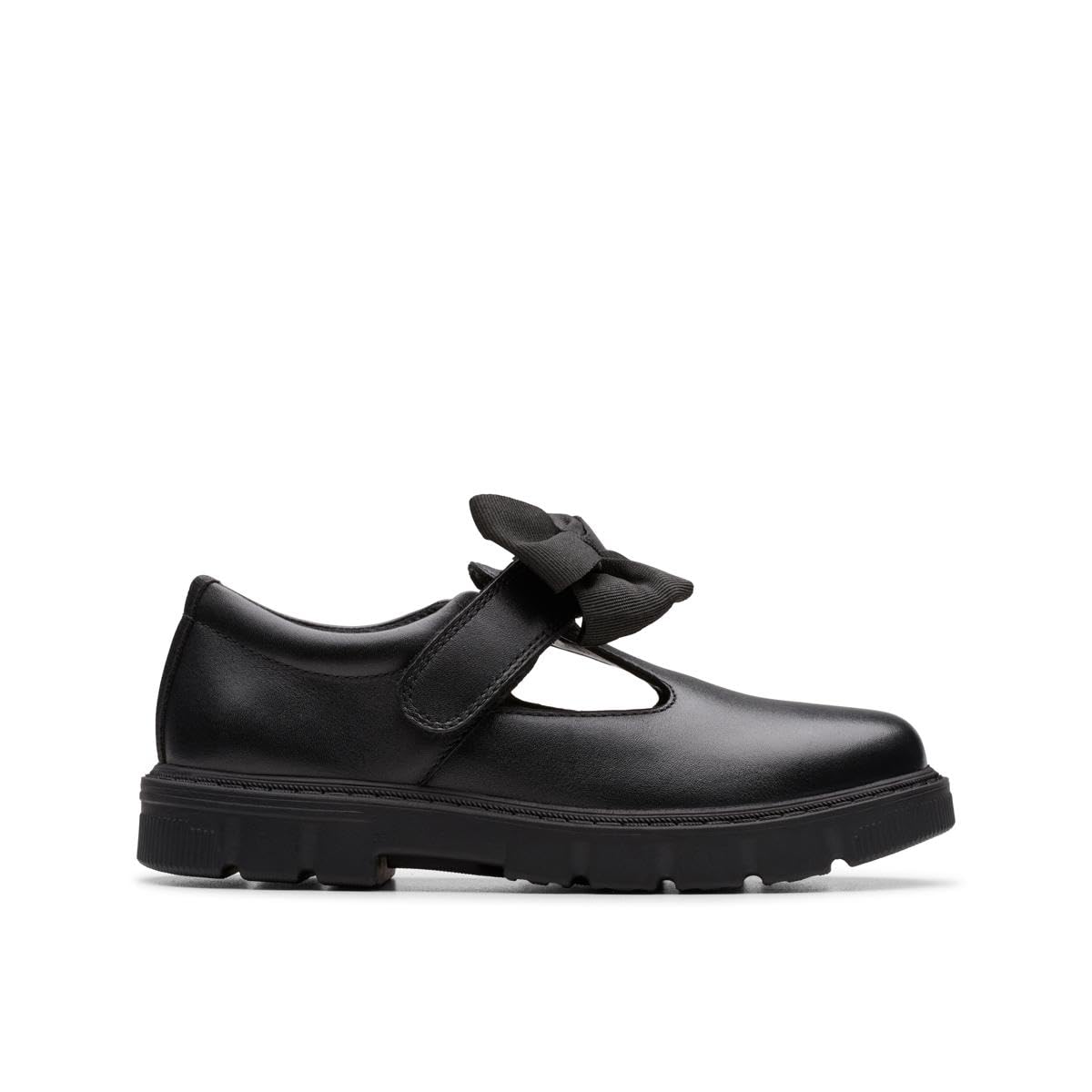 Clarks Lorcam Hope K. Childrens Black Leather, 10.5
