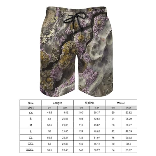 Men's Swim Trunks Quick Dry Board Shorts with Pockets Beach Shorts Moss on Rocks Bathing Suits for Men2