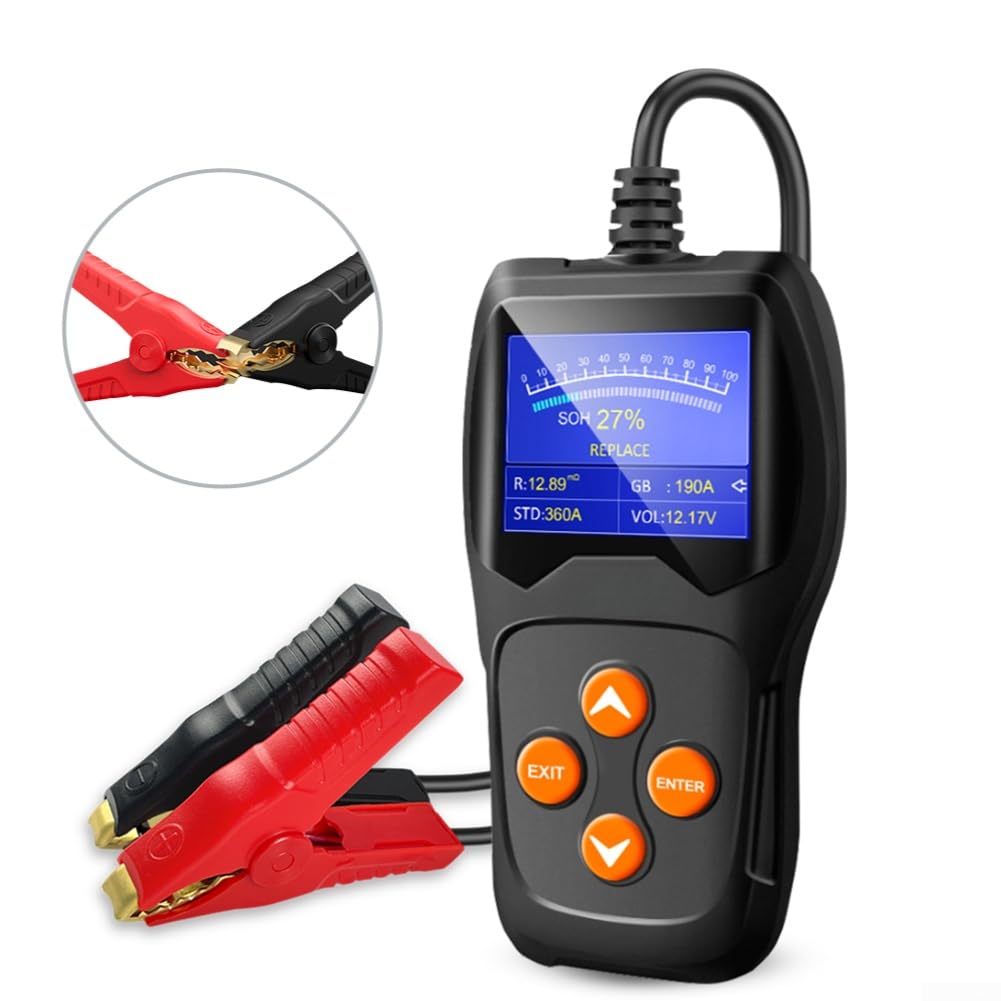 Strumento diagnostico KW600 della batteria del veicolo 12V con letture di tensione in tempo reale e funzioni multiple di prova per l'affidabilità del sistema