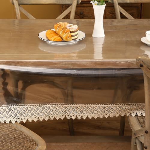 Image of Walrus Clear Vinyl Tablecloth Protector Waterproof /Oil-Proof Plastic Square Transparent Sheet Table Cover (54X120 Inch)