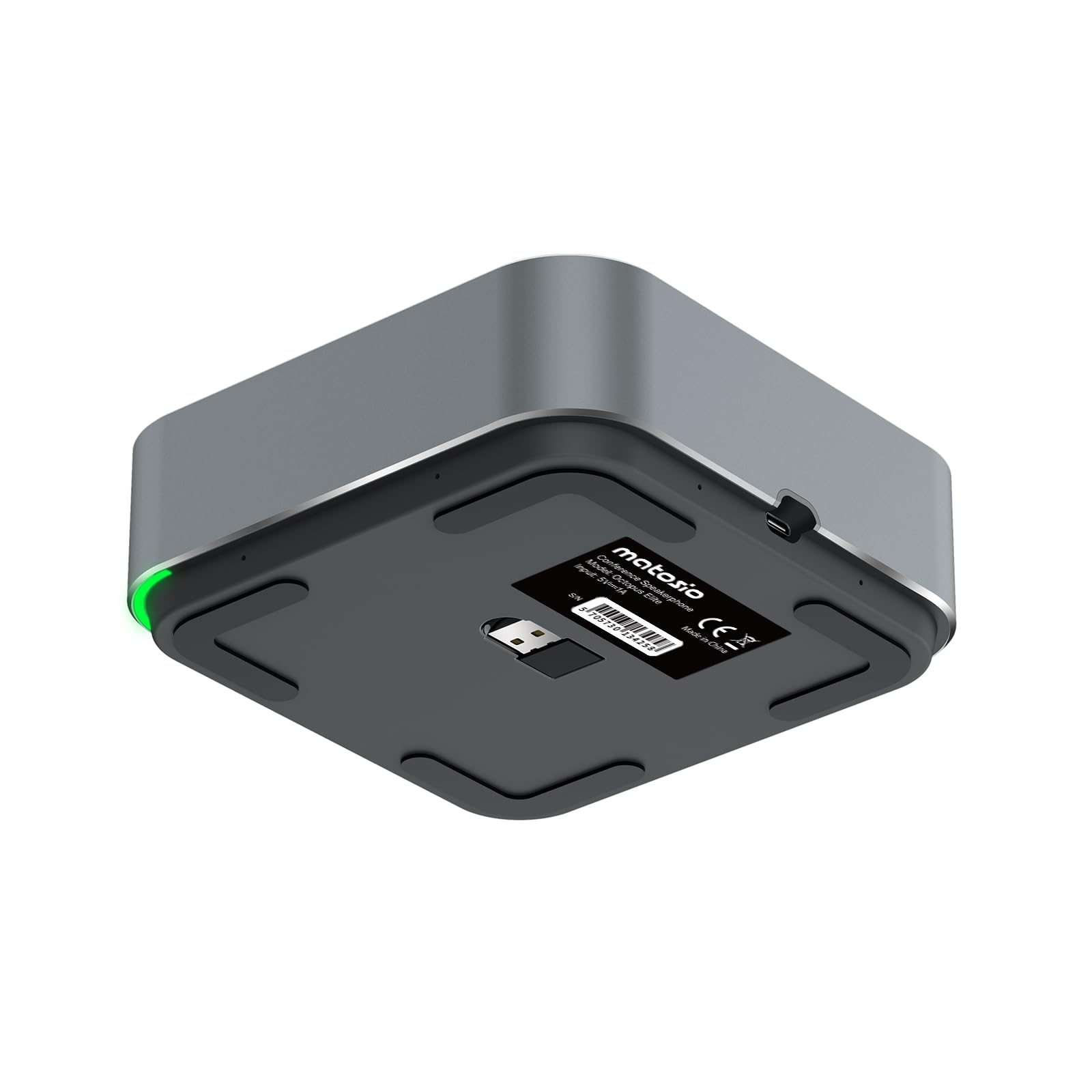 Octopus Elite Speakerphone Professional, Altoparlante e Microfono per Conferenza Wireless, Sistema Audio con 8 Microfoni, Bluetooth/USB, Riduzione del Rumore AI, Daisy Chain