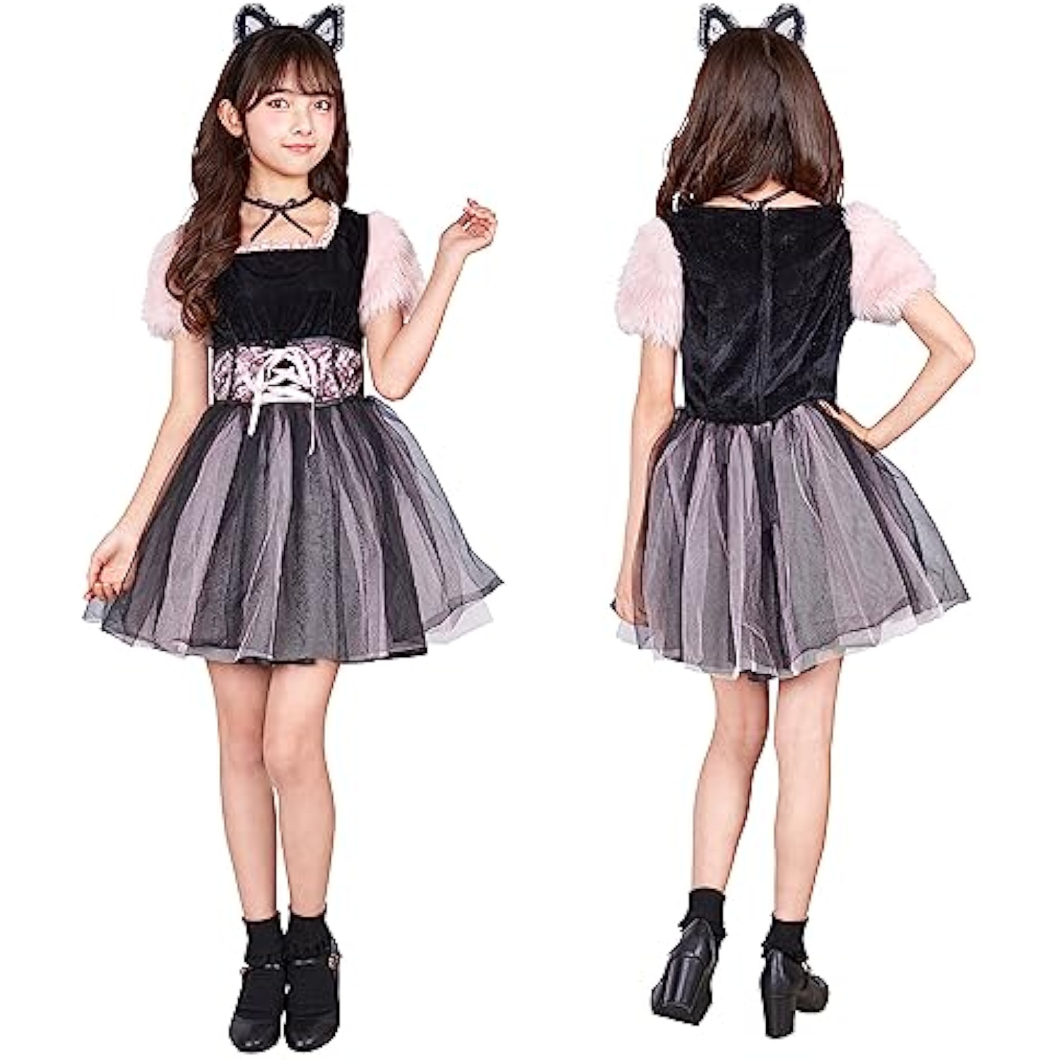 クリアストーン(Clearstone) COSCHU! コスプレ ハロウィン ストロベリーキャット キッズ ジュニア 150cm 女の子 ピンク 詳細画像4