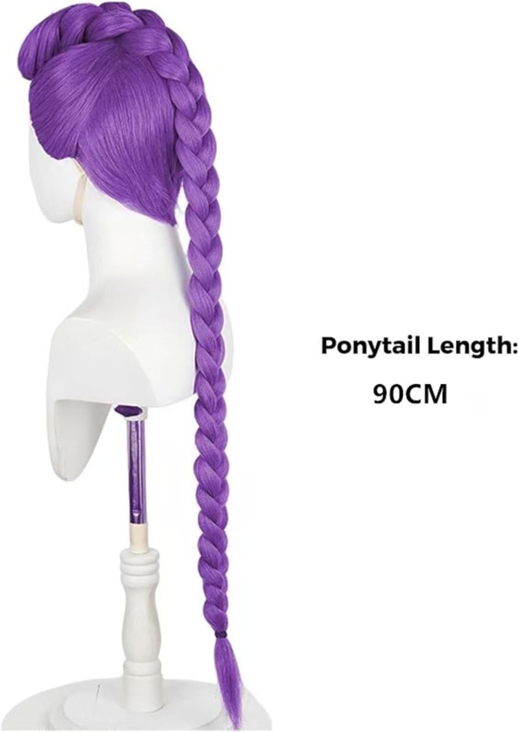 Perruque Cosplay Enfant Violet Rouge – Filet Et Boucles D'oreilles Inclus – Costume Halloween, Carnaval, K-pop