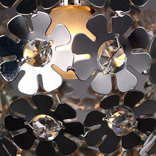 Lustre à fleurs durable en aluminium argenté facile à poser - 3