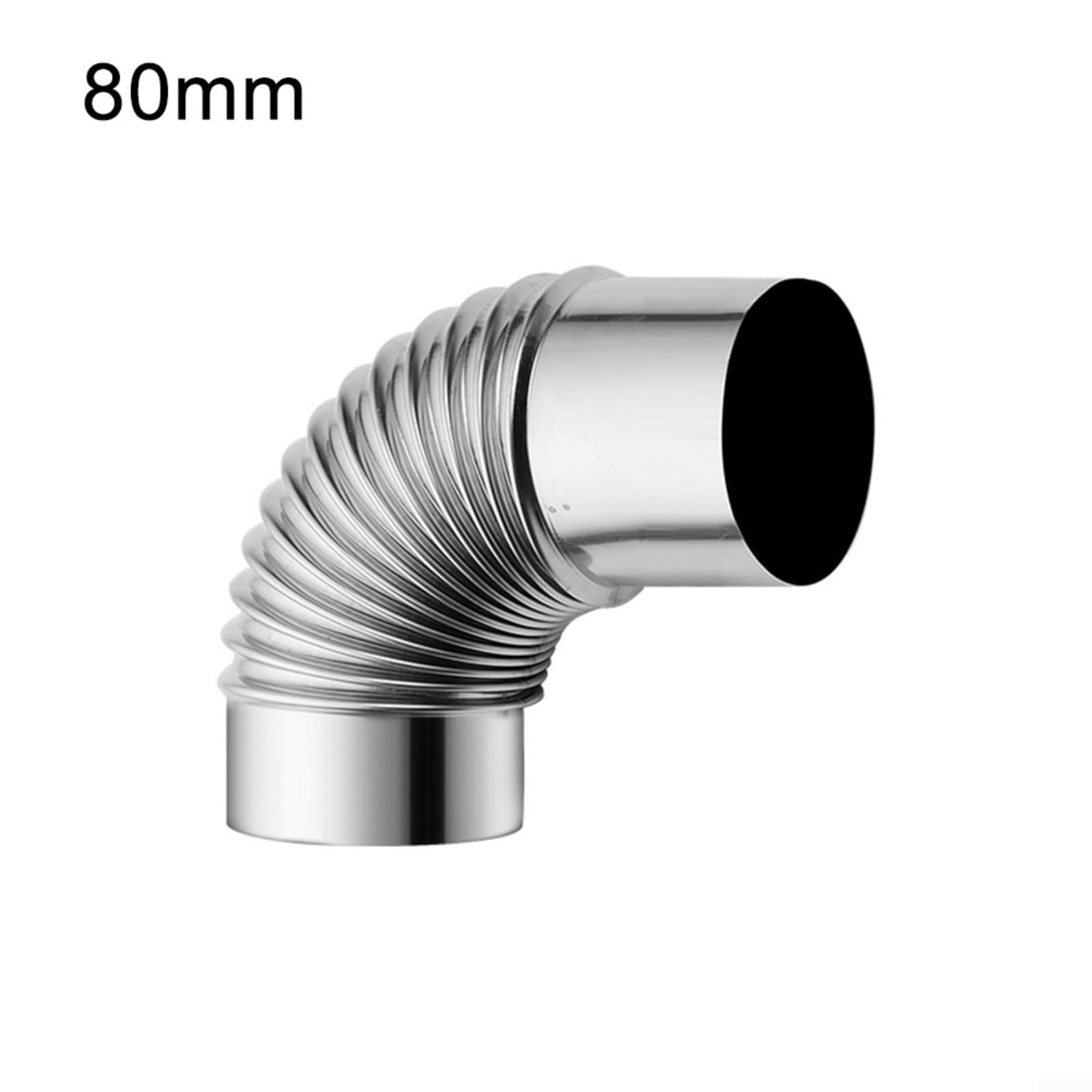Tubo a gomito a 90° per stufa, ginocchia a gomito, resistente al calore, adatto per stufe e tubi di riscaldamento, 60/70/80 mm (80 mm)