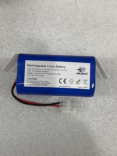 melasta 14,4V 3200 mAh Li-ion Ersatzakku Akku Batterie für iLife Staubsauger A4, A4s, A6,V7, A6, A7, A8, A9, V7s Plus, V7s Pro, X620, Y8H4 Akkus