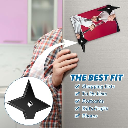 Imanes Ninja Star para refrigerador 10 unidades negro miniatura 5