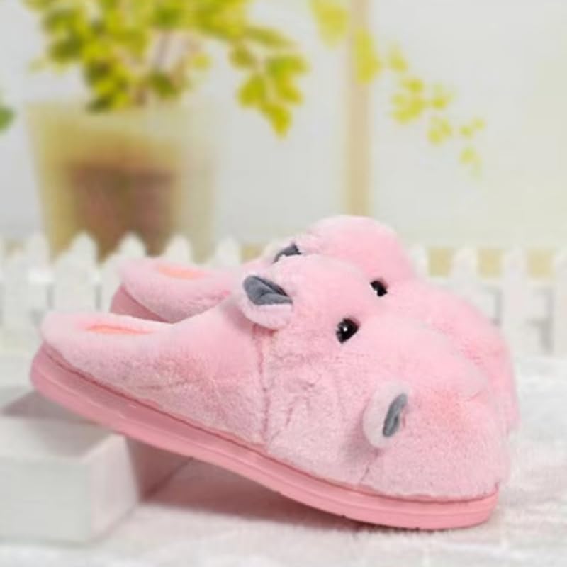 Funny Hippo Plush Slippers for Women Men Soft Comfortable Winter cotton shoes3