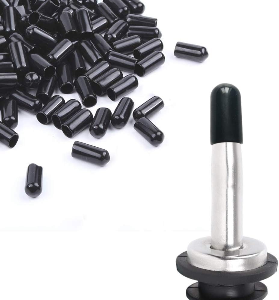 - 200Pcs liquor spout covers,Pourers Spouts Covers Dust Rubber Caps for Olive Oil Liquor Bottles (Black)