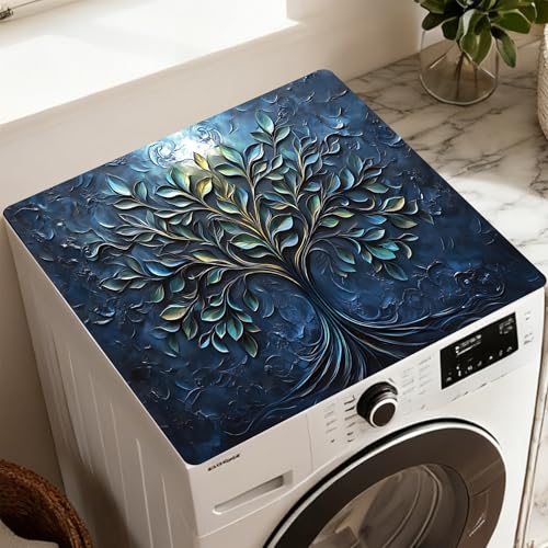 Image of Washer Dryer Top Cover Mat, Non-Slip Laundry Room Decor, Laundry Room Kitchen Appliance Decor Protector Size 23.6x19.7in