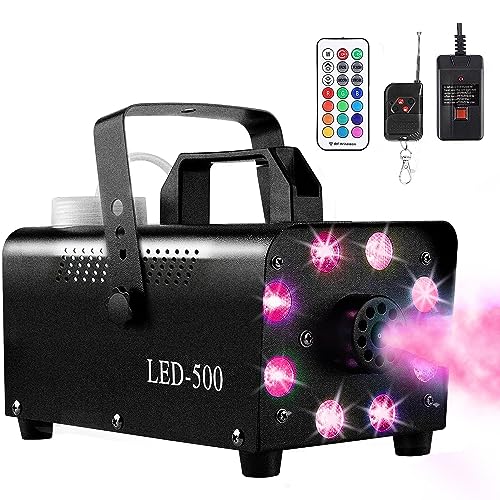 Machine à fumée avec télécommande sans fil et filaire à LED de couleur