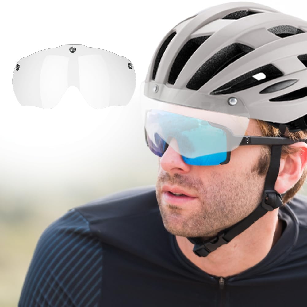 Cerioll Lunettes Magnétiques, Visière De Lunettes De Casque De Vélo Magnétique Détachable, Coupe-vent pour Casque de vélo Sport Sécurité Vélo(Le pôle est Négatif)