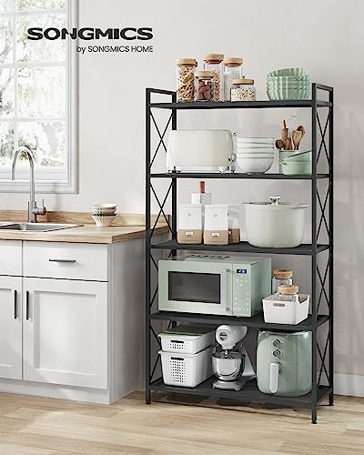 Image of SONGMICS 5-Tier Steel Storage Rack, Shelving Unit with X Side Frames