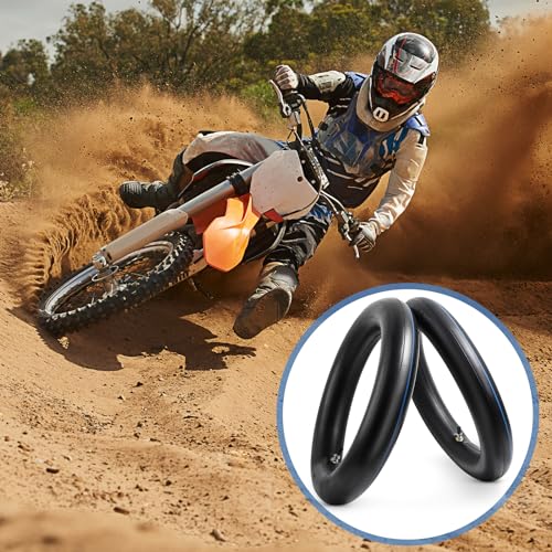 2 Stück 2.50/2.75-17 (70/100-17) TR4 Gerades Ventil Verdicktes Schlauch für Dirt e-Bike Motorrad-Ersatzinnenschläuche kompatibel mit 2.50/2.75-17 70/100-17 Pit Vorder-/Hinterreifen Schläuche