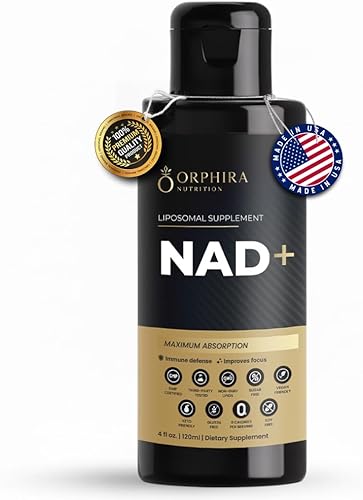 Suplemento liposomal NAD+ - Fórmula líquida de alta absorción, suplemento NAD - Energía celular, envejecimiento saludable y apoyo cerebral -