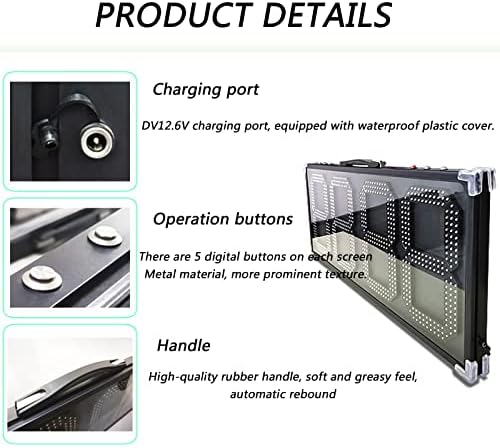 LED Referee Substitution Board - Waterproof Electronic Match Equipment, 60cm Injury Time Display with Built-in Battery, Ideal for Soccer Player Changes and Football Matches