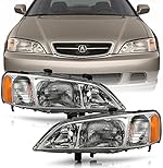 ACANII - For 1999-2001 Acura TL Headlights Headlamps Head Lights Lamps Replacement Driver + Passenger Side