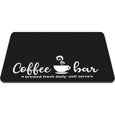 Coffee Bar Mat | Non-Slip, Absorbent, Coffee Station Essential