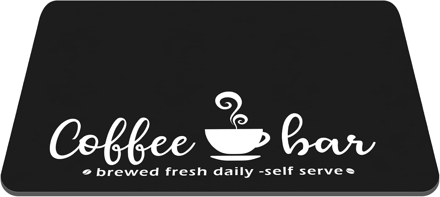 Coffee Bar Mat 24 x 16 Hide Stain Rubber Backed Absorbent Dish Drying