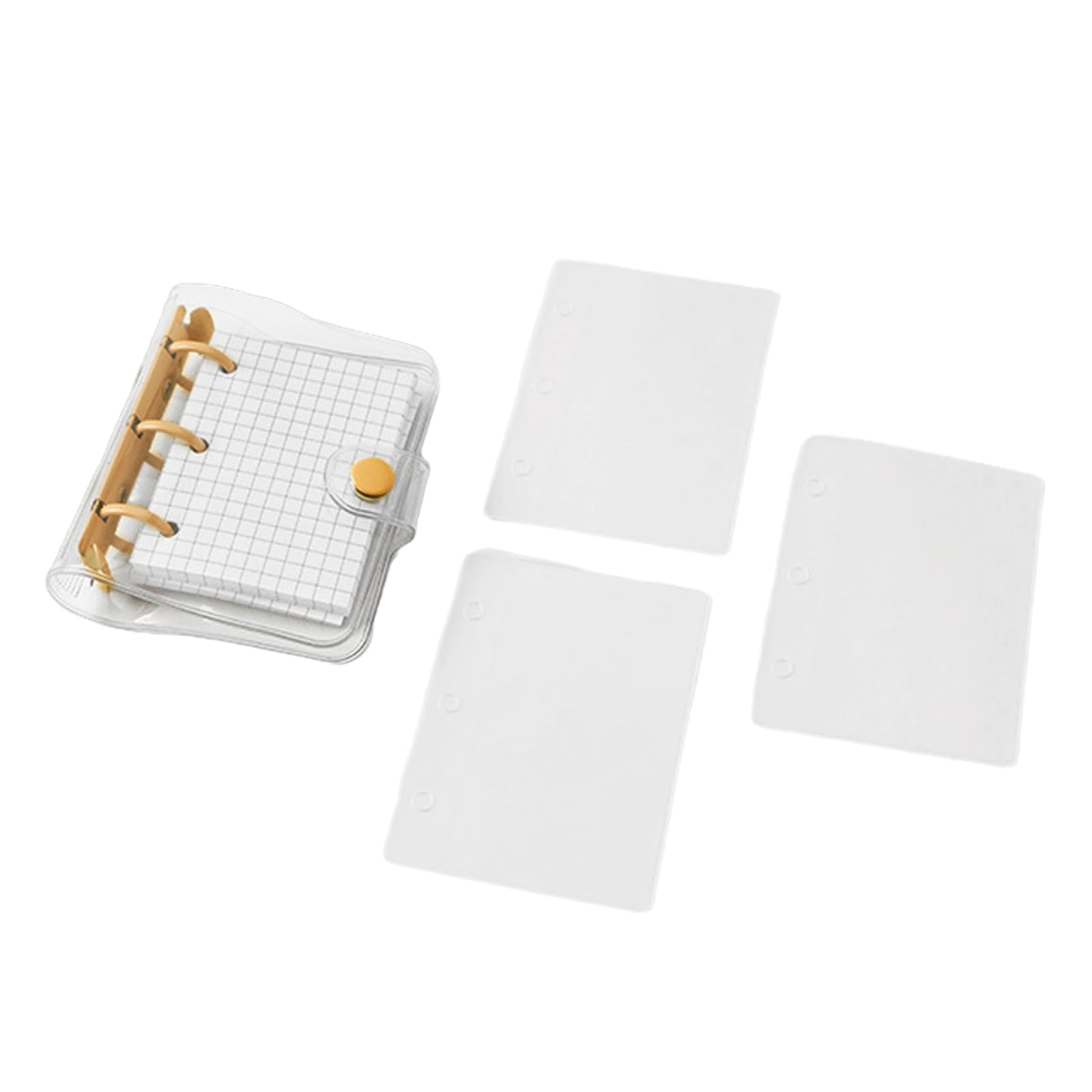 Pocket Notebook Planner 3 Ring Binder Memo Pad Pocket Journal Scrapbooking 80 Sheets Graph Paper Conference