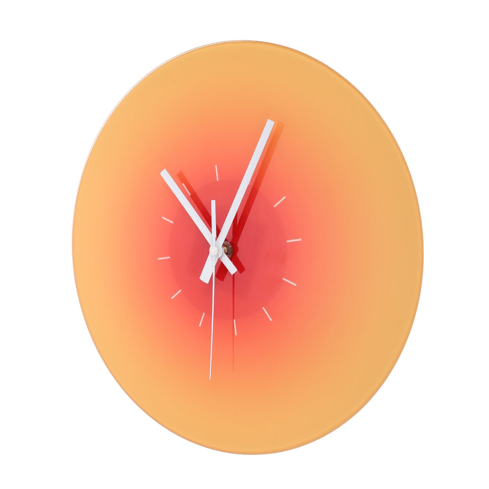 Horloge murale silencieuse ronde 12 pouces en verre dégradé jaune soleil