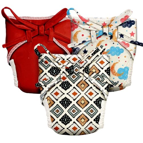 Image of CLOTH NAPPY PACK OF 3 (CLOUD, SQUARE & RED)