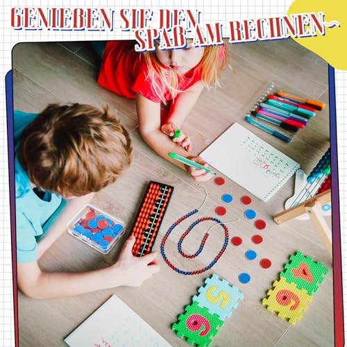 Geosar Einschulung Geschenk Schulkind 2025 Geschenk 100 Stücke Wendeplättchen Grundschule Rechenkette bis 100 Rechenkette für Grundschüler Füllung für Schultüte Schulanfang Geschenk für Mädchen Jungen