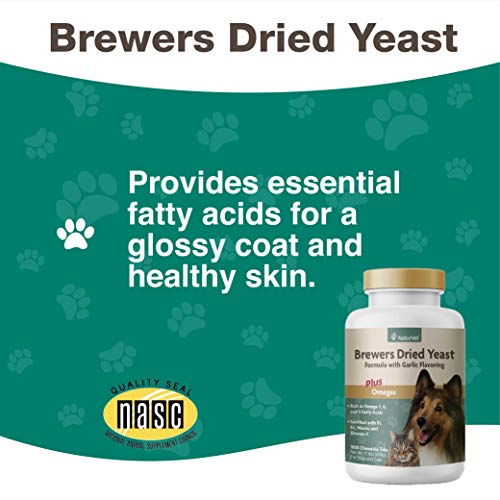 Naturvet 79903121 Brewer’S Dried Yeast Formula With Garlic Flavoring – Plus Omegas | Rich In Omega-3, 6 & 9 Fatty Acids | Fortified With B1, B2, Niacin & Vitamin C | For Dogs & Cats | 1000 Chewable Tablets thumb #4