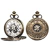 ManChDa Personalized Engraved Pocket Watch Mechanical Fobwatch Gift for Dad Husband Son Father's Day Graduation Leaving Gift Birthday Best Man Groomsman Gifts for Dad Pocket Watch for Men Women #1
