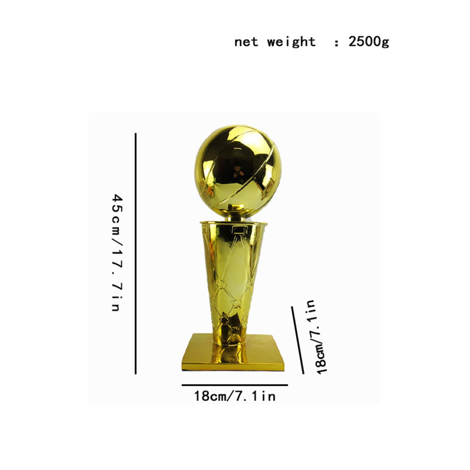 Réplica del trofeo del campeón de baloncesto Larry O'Brien, Golden State Crafts Souvenir, modelo de premio, modelo de copa de regalo