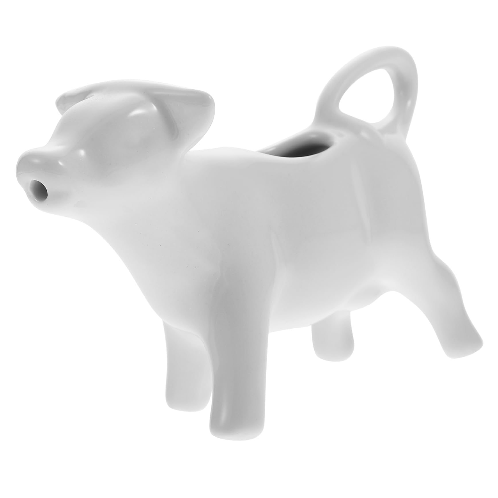 KICHOUSE Cow Creamer Bowl Milk Jug Ceramic Pitcher Coffee Frothing Cup 40ml White Ceramic