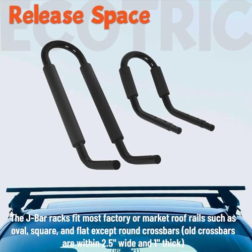 image for ECOTRIC Universal Kayak Roof Rack J-Bar Rack HD Kayak Carrier Holder C