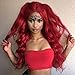 Produktbild Perücke Rot Lang Welle lockige Perücken für Frauen Synthetische Cosplay Party Kostüm Perücke Hitzebeständig