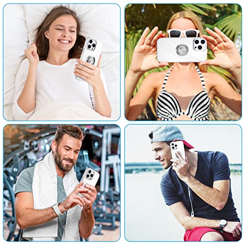Compatible For Iphone 14 Pro Phone Case With Ring Holder, Rotating Metal Ring Stand Support Magnetic Car Kickstand Clear Soft Silicone Shockproof Cover For Iphone 14 Pro 6.1Inch 2022-Clear #TOP6