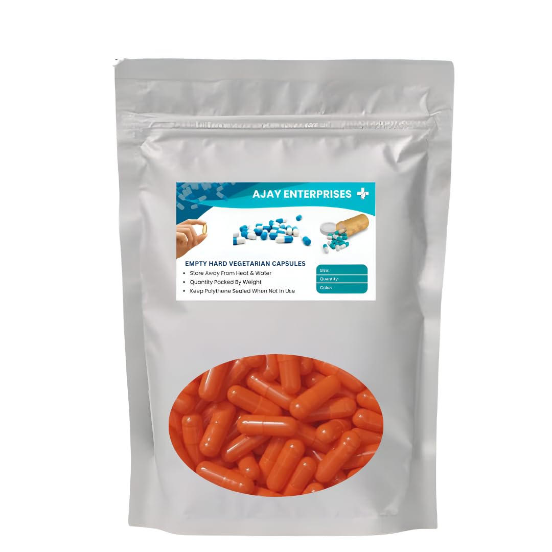 AJAY ENTERPRISES SIZE 00 (500 MG) Empty Vegetarian Capsules(CT)(Pack of 1000) (Orange, SIZE 0 (500 MG))-image-5