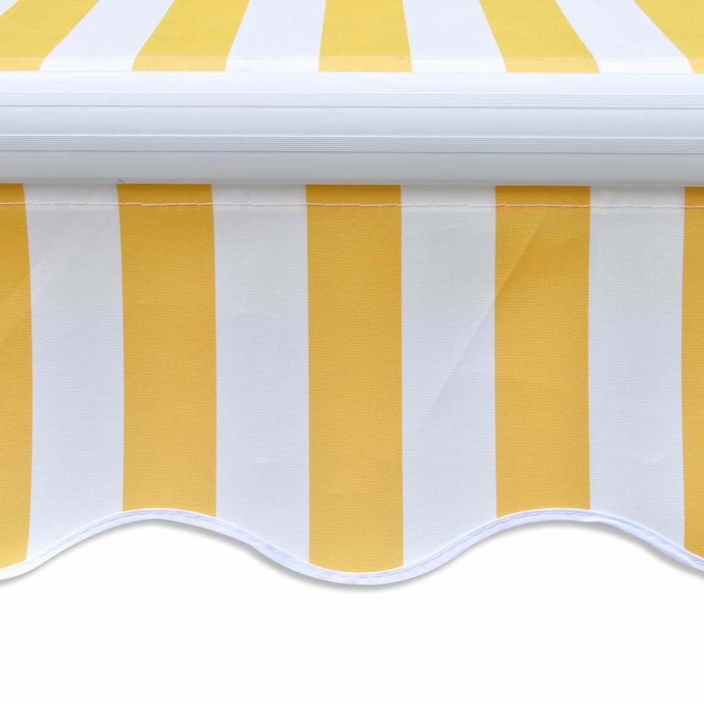 Tenda da sole motorizzata con braccio articolato, 400 cm, giallo/bianco