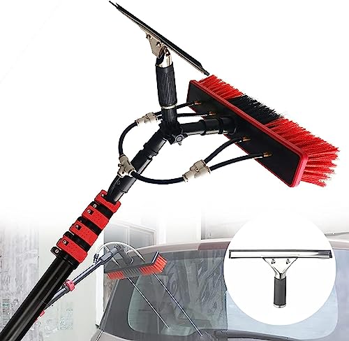 Kit brosse nettoyage vitres extensible avec perche télescopique eau - 2