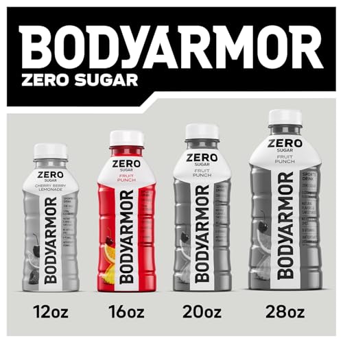 Image of BODYARMOR ZERO Sugar Watermelon Strawberry Electrolyte Drink, Natural Flavors, 16 Fl Oz Bottles (12 Pack), B Vitamins & Antioxidants Sugar Free Hydration