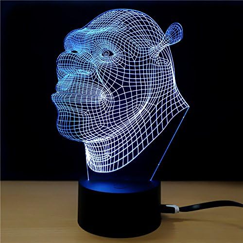3d Optical Illusion Lamp,3d Shrek Lamp Led Illusion Desk Table Lamp With Usb Powered,3d Lamp 7 Color Change Led Night Light For Kids Home Decorations Shrek