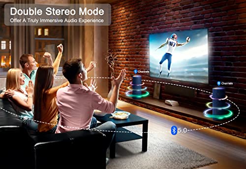 Abuytwo Musikbox Bluetooth Lautsprecher - IPX7 Wasserdicht Tragbarer Bloototh Lautsprecher Mit Led Licht, Bass Box Mit Surround Stereo, 24H Akku Kabellose Lautsprechers, Groß Boxen Für Outdoor, Strand – Bild 6